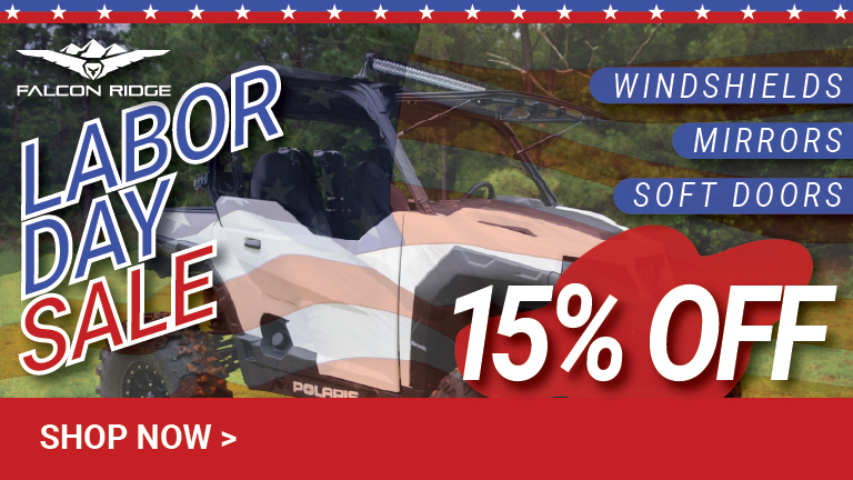 Celebrate Labor Day with deals on Falcon Ridge products, including soft doors and windshields!